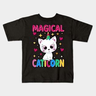 Magical Caticorn Rainbow Kids T-Shirt